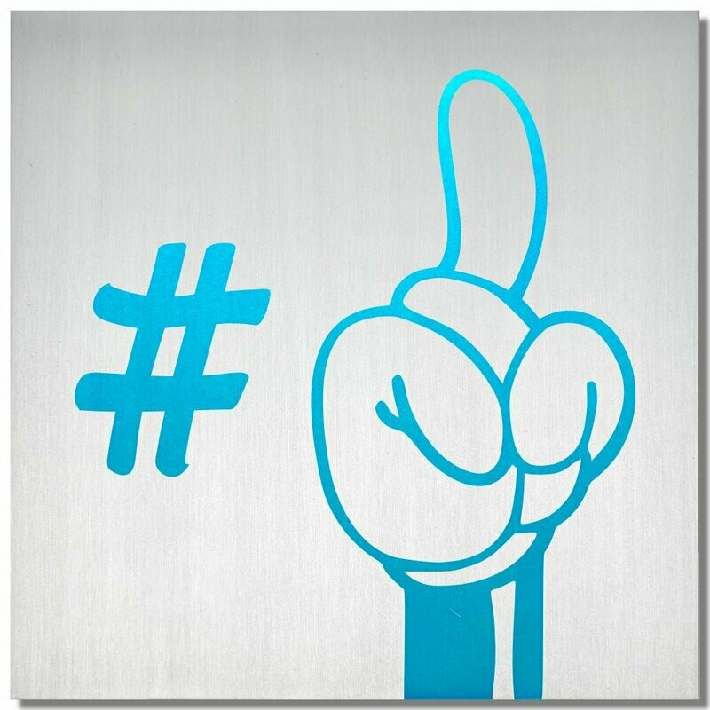 Micky Micky "#1", Eisblau, 25x25cm