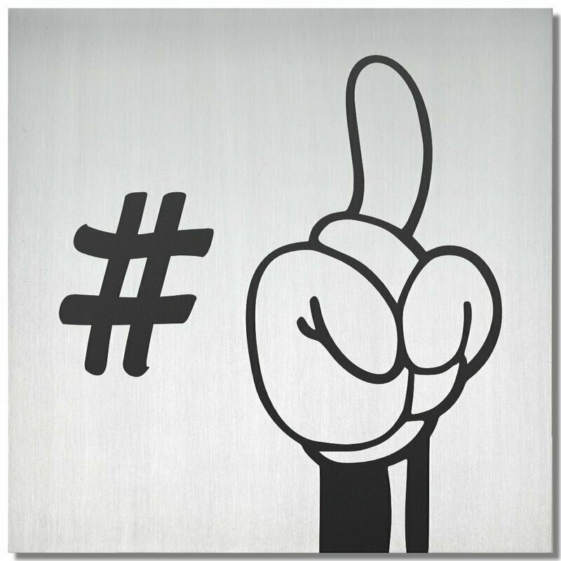 Micky Micky "#1", Schwarz, 25x25cm