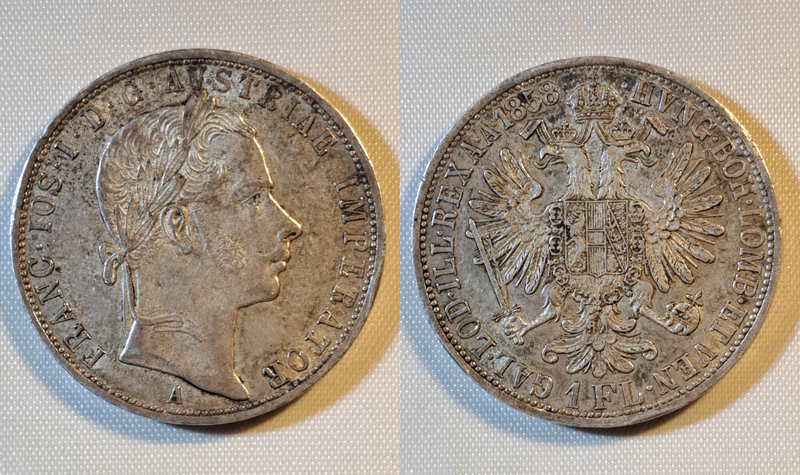 1 Florin 1858 A- Franz Joseph- Silber