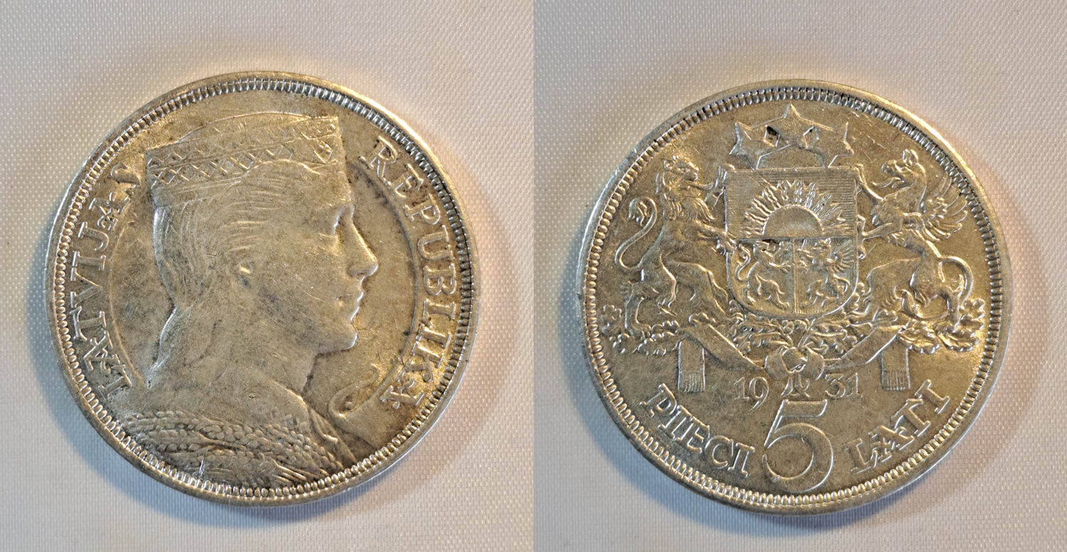 5 Lati 1931- Lettland- Silber