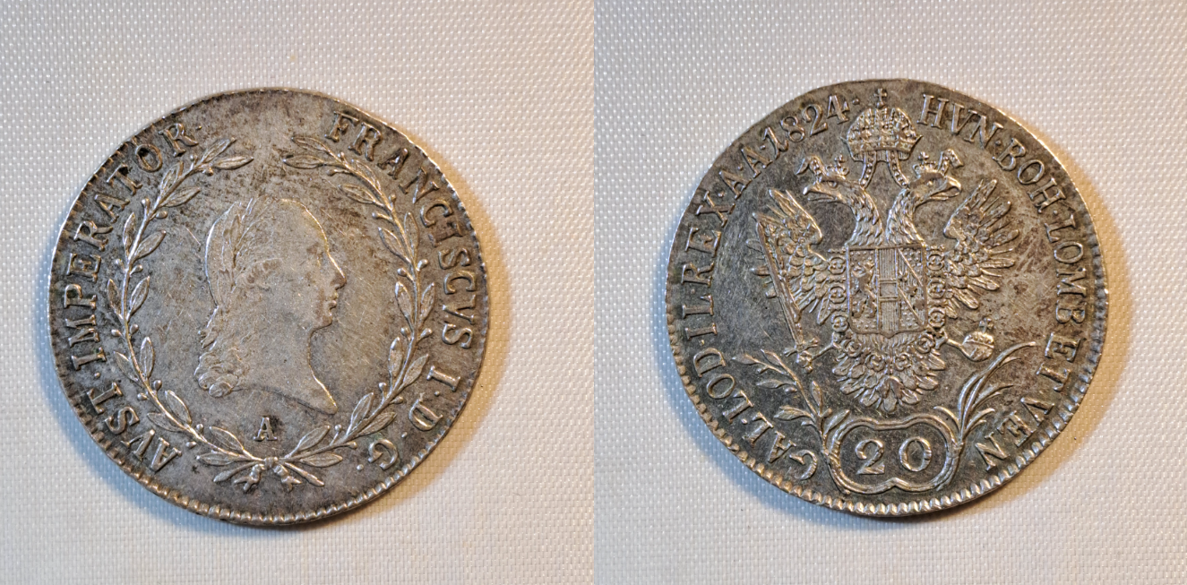 20 Kreuzer 1824 A- Franz II.(I.)- Silber