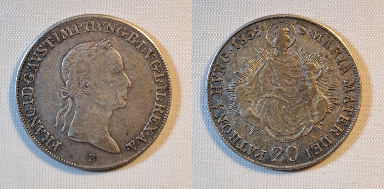 20 Kreuzer 1835 B- Franz II.(I.)- Silber