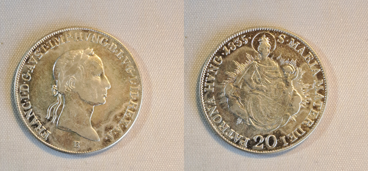 20 Kreuzer 1835 B- Franz II.(I.)- Silber