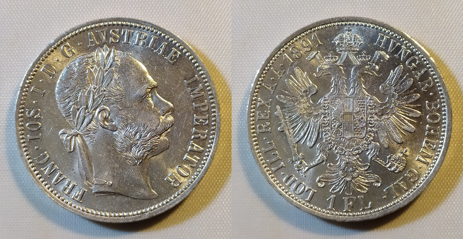 1 Florin/ Gulden 1891- Franz Joseph- Silber