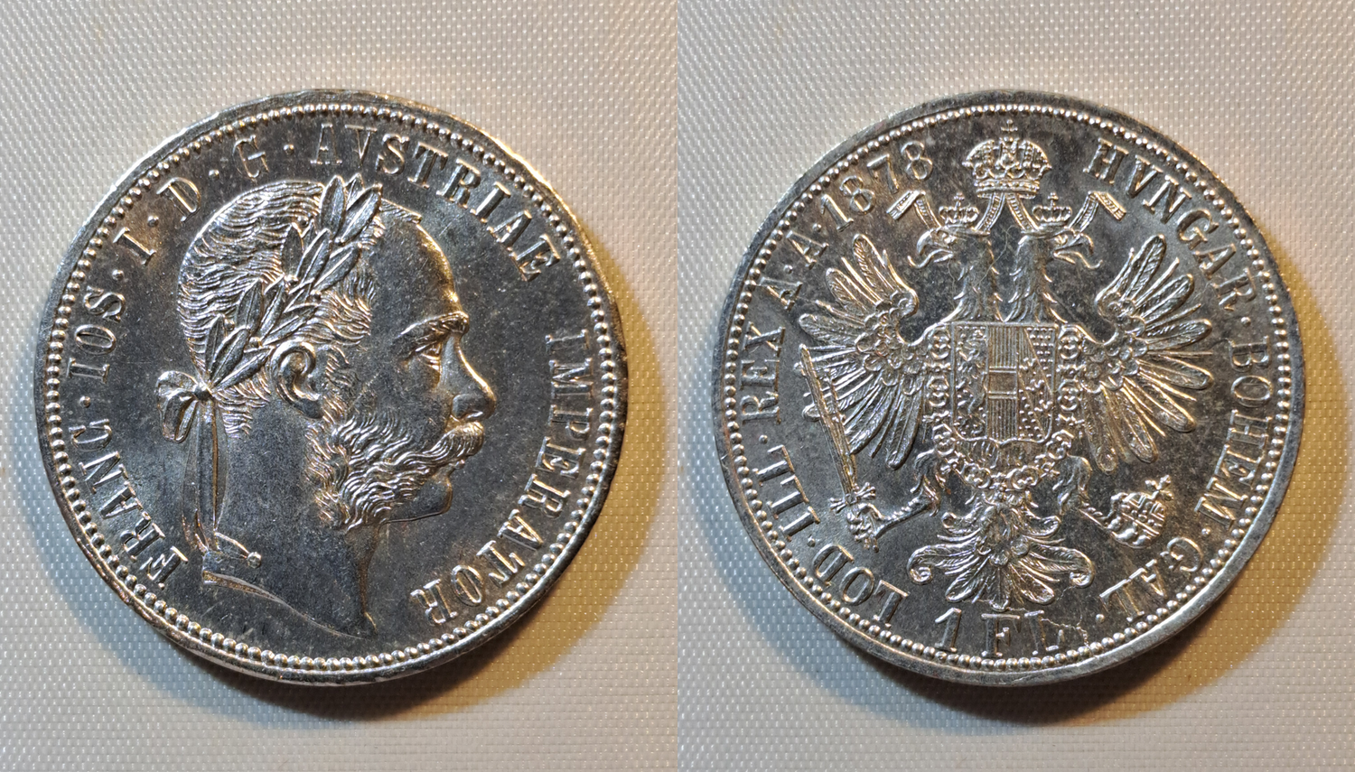 1 Florin/ Gulden 1878- Franz Joseph- Silber