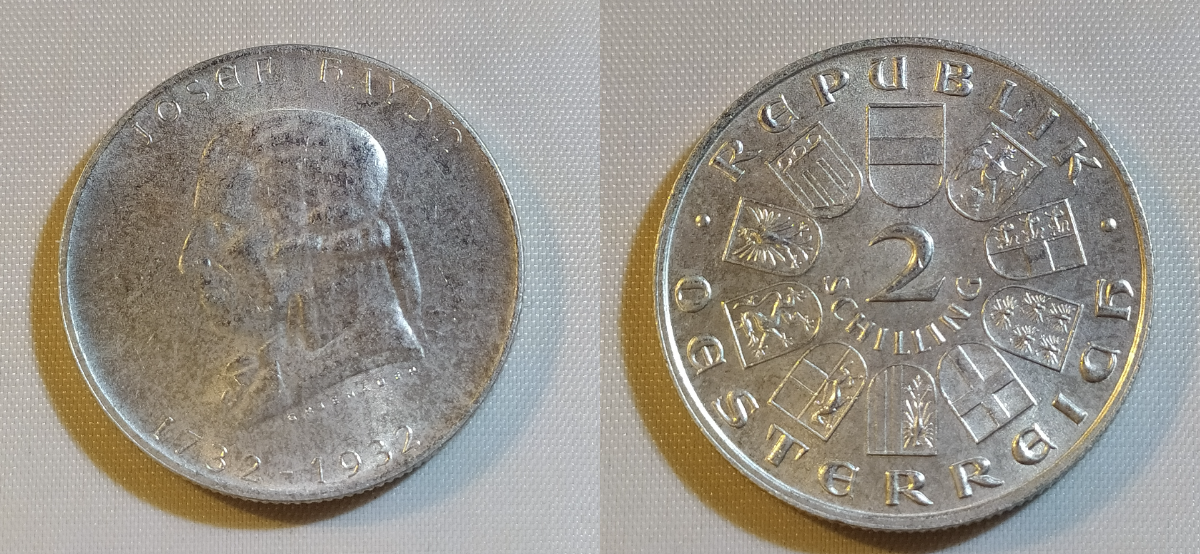 2 Schilling 1932 "Joseph Haydn"- Österreich- Silber