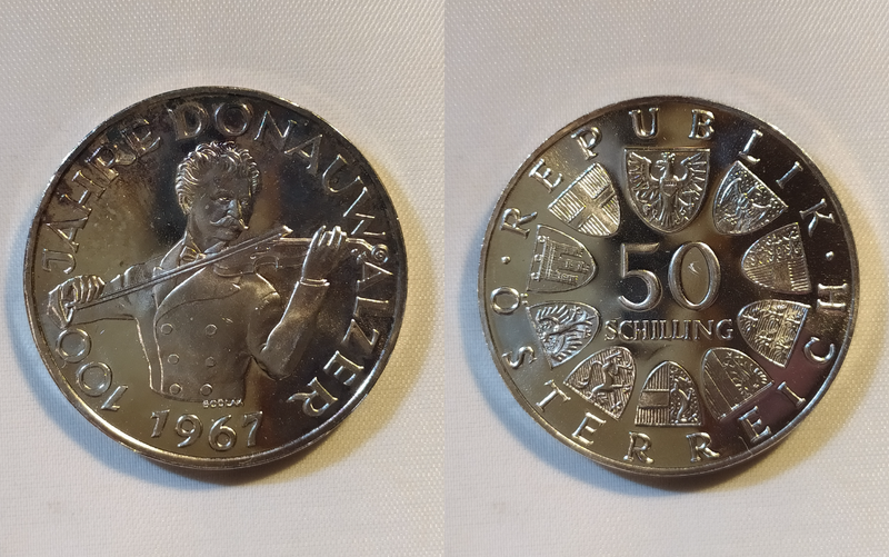 50 Schilling "Donauwalzer" 1967 PP- Österreich- Silber