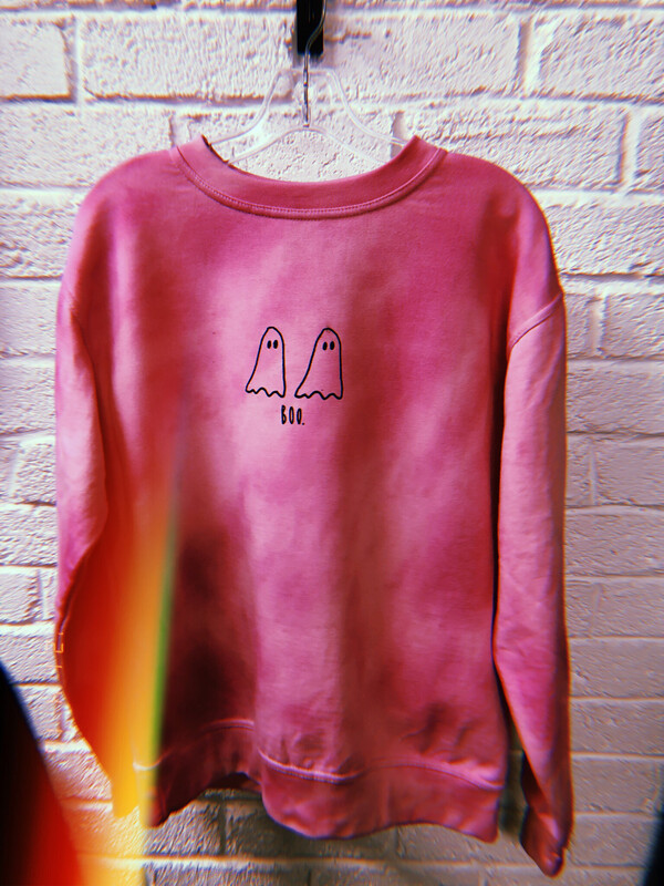 BOO Ghost pink tie dye sweater