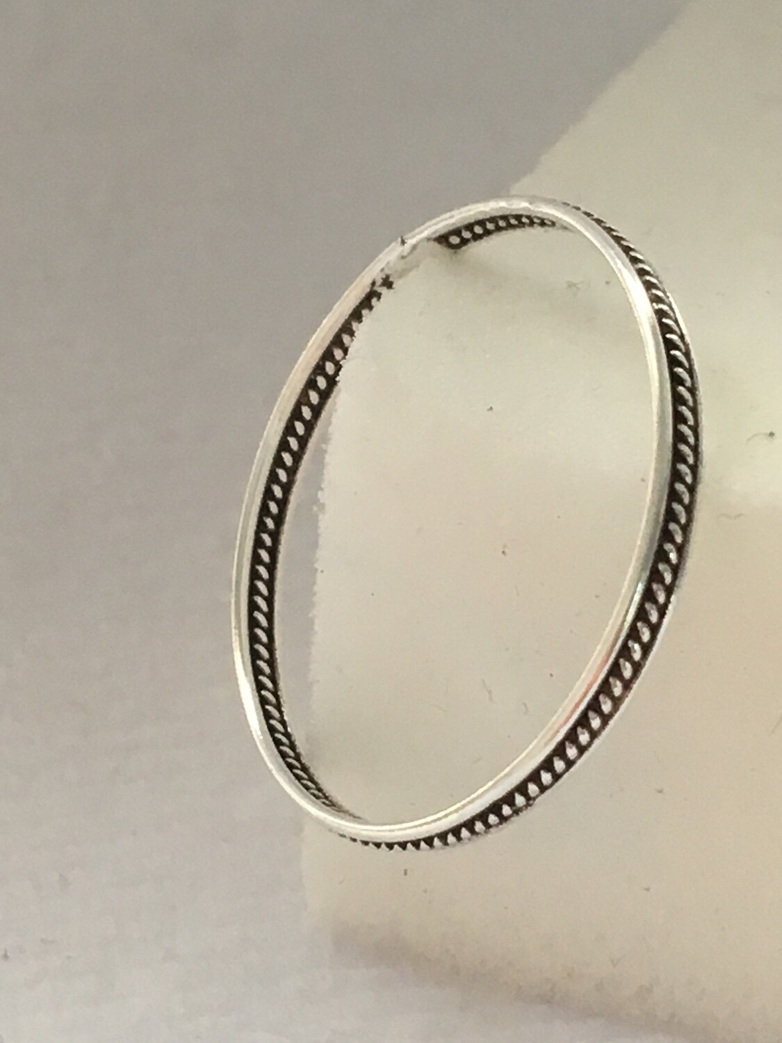Oxidized Twist In Silver Line Stacking Ring