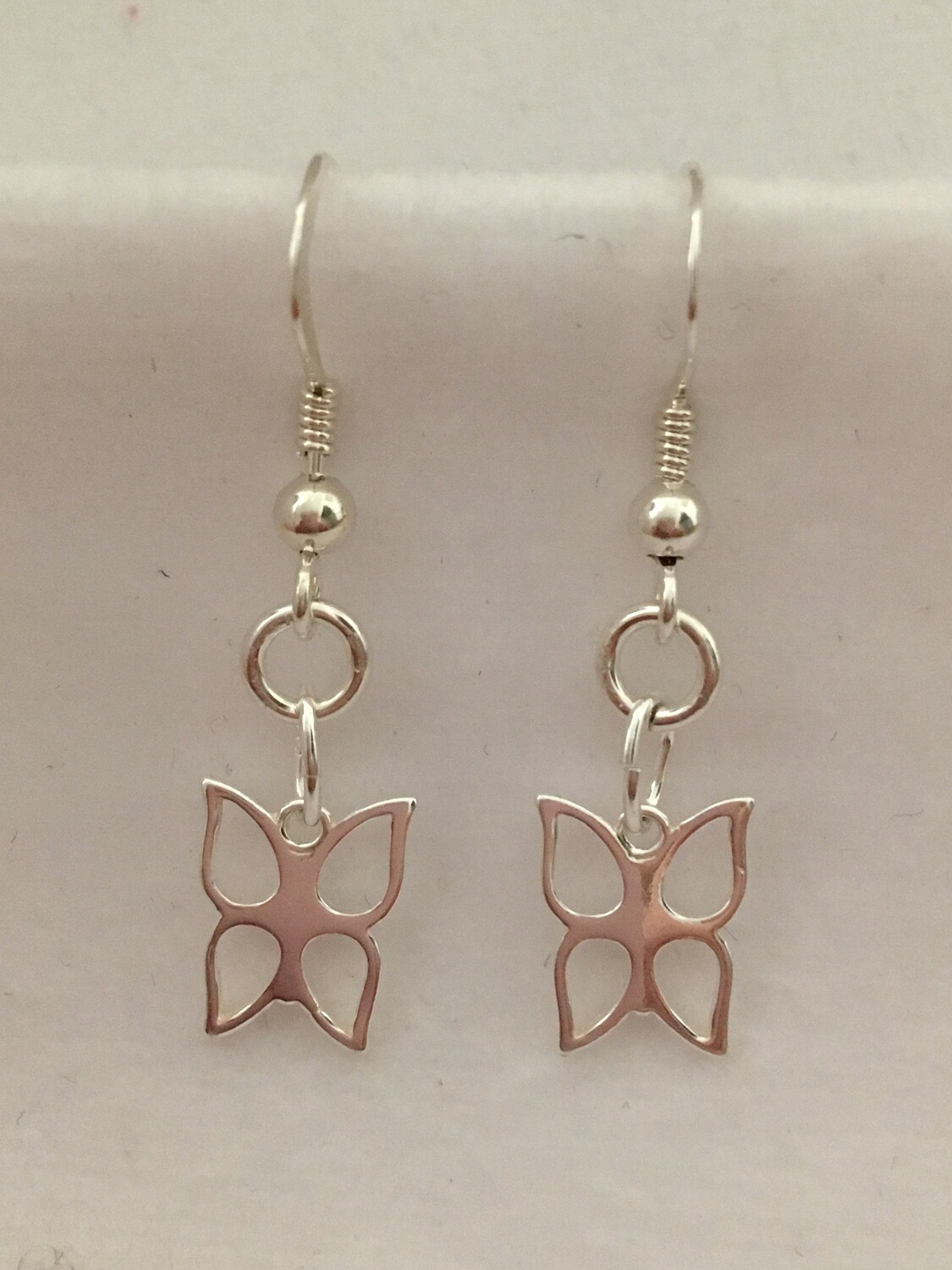 10 mm Open Butterfly Sterling Silver​ Dangle Earrings