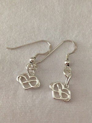 11 mm Infinity Heart Sterling Silver​ Dangle Earrings