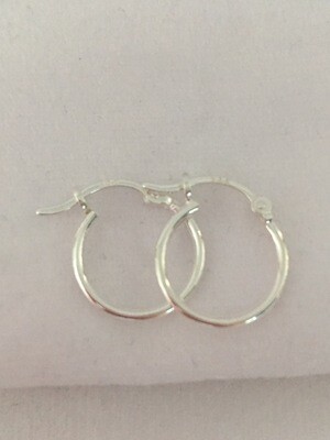 1.5x15 mm Hinged Ear Hoop Sterling Silver Earrings