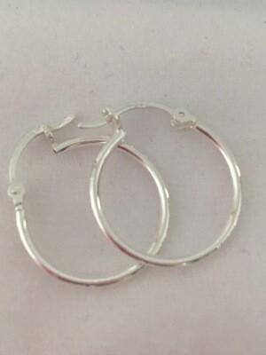 1.5x20mm Hinged Ear Hoop Sterling Silver Earrings