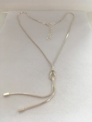 Knot Square Wheat 1.5 mm Chain Necklace Fine Sterling Silver