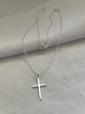 Plain Cross 26 mm with Fine Trace Chain necklace