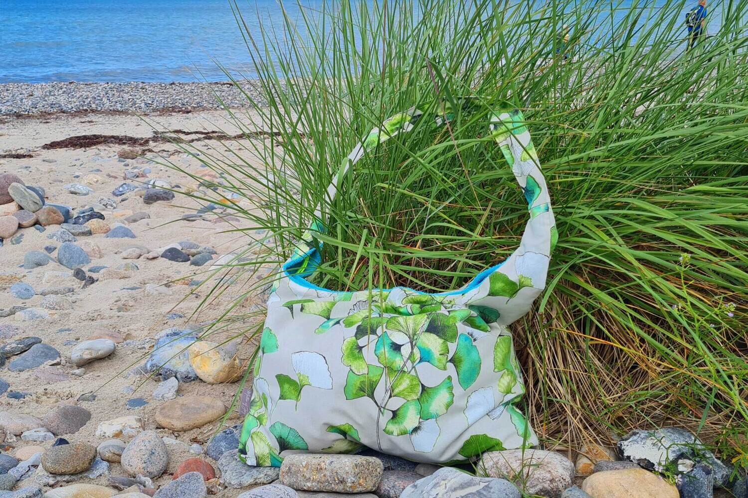 Big Bag Umhängebeutel, bitte wählen Sie Ihr Design: CO Ginko/ Terry light turquoise
