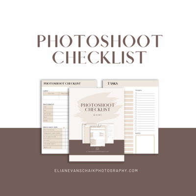 Photoshoot checklist - digital download
