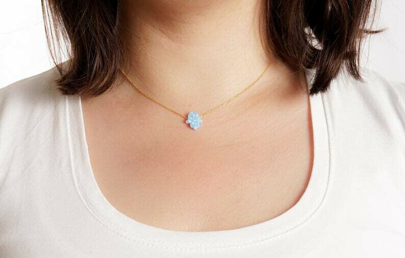 Collier d&#39;Opale Hamsa