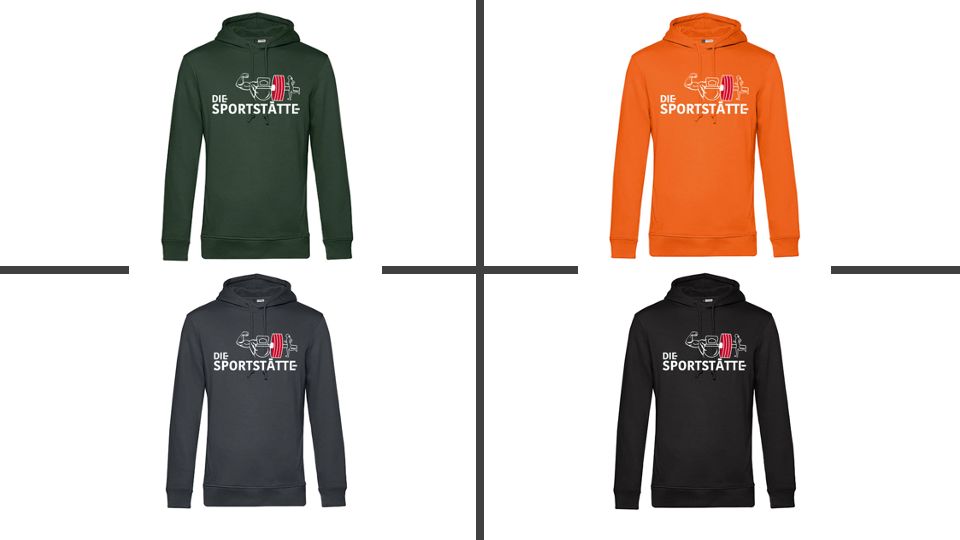 Die Sportstätte Hoodie Herren - Logo weiss gross