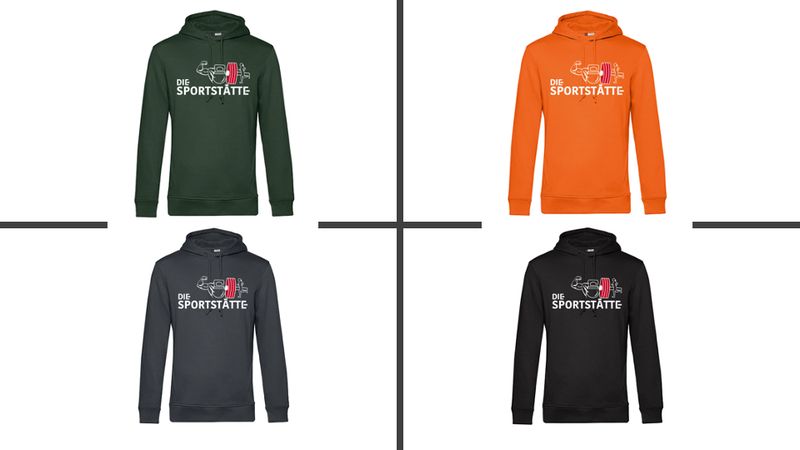 Die Sportstätte Hoodie Herren - Logo weiss gross