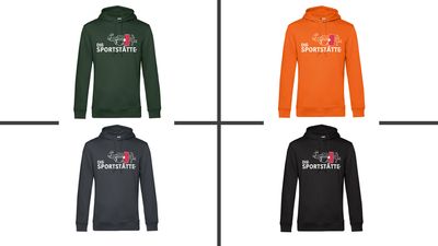 Die Sportstätte Hoodie Herren - Logo weiss gross