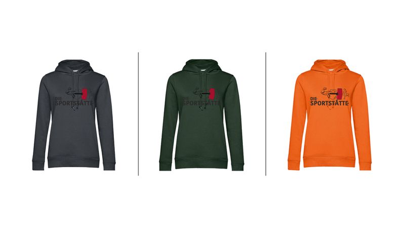 Die Sportstätte Hoodie Damen - Logo schwarz gross