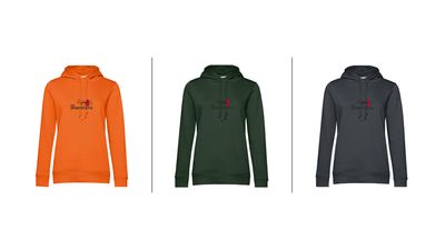 Die Sportstätte Hoodie Damen - Logo schwarz klein