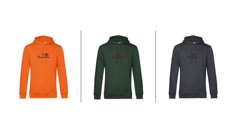 Die Sportstätte Hoodie Herren - Logo schwarz klein