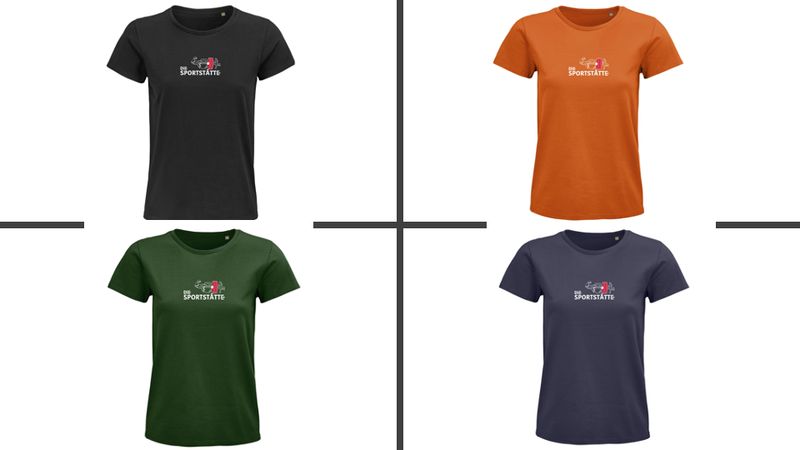 Die Sportstätte T-Shirt Damen - Logo weiss klein