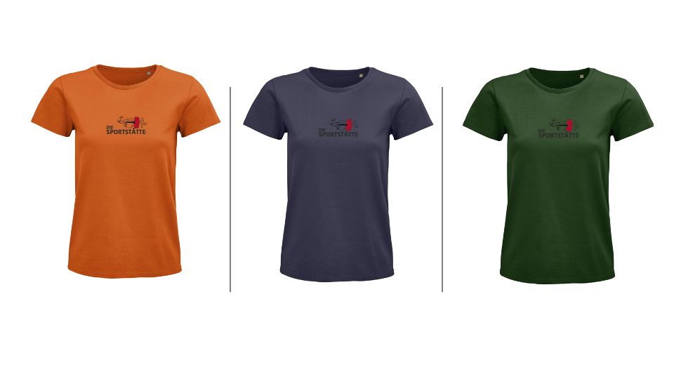 Die Sportstätte T-Shirt Damen - Logo schwarz klein