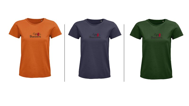 Die Sportstätte T-Shirt Damen - Logo schwarz klein