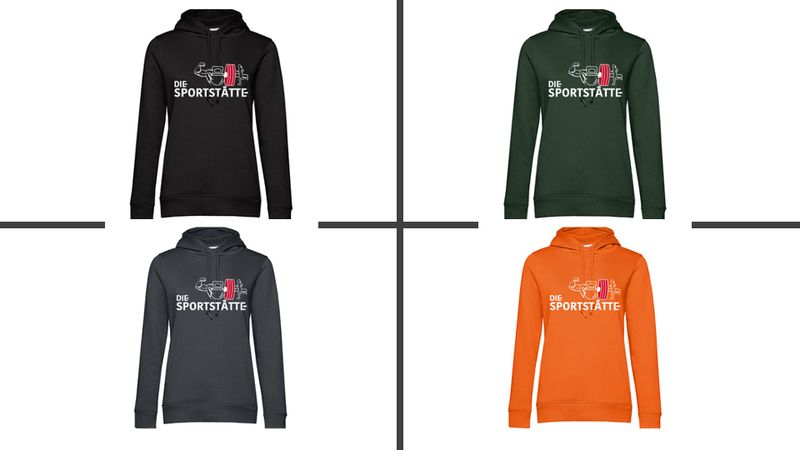 Die Sportstätte Hoodie Damen - Logo weiss gross