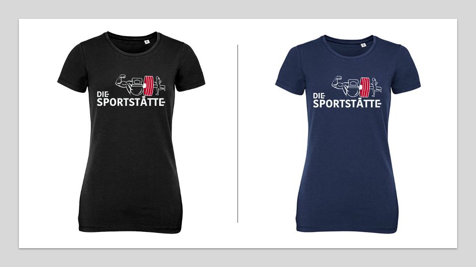 Die Sportstätte T-Shirt Damen Stretch - Logo weiss gross