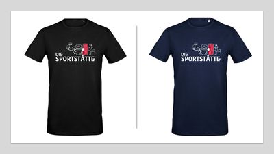 Die Sportstätte T-Shirt Herren Stretch - Logo weiss gross