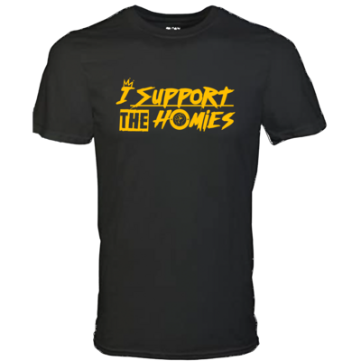 I SUPPORT THE HOMIES T-Shirt, COLOR: BLACK / GOLD