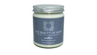 Willow (8oz) Candle By The Beauty Of Hope