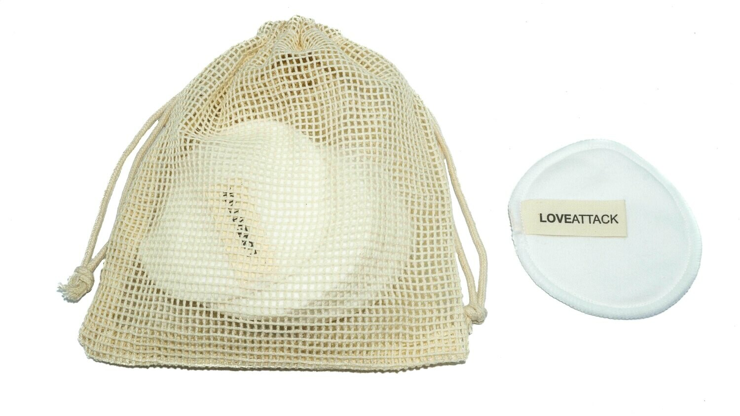 Reusable Organic Cotton Facial Rounds (White) by Love Attack