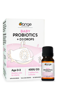 Baby Probiotics + D3 Drops By Orange Naturals