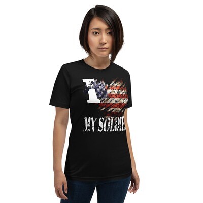 I Heart My Soldier Flag Color Short-Sleeve Unisex T-Shirt