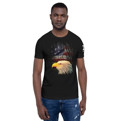 Eagle & Tattered Flag  Color Short-Sleeve Unisex T-Shirt