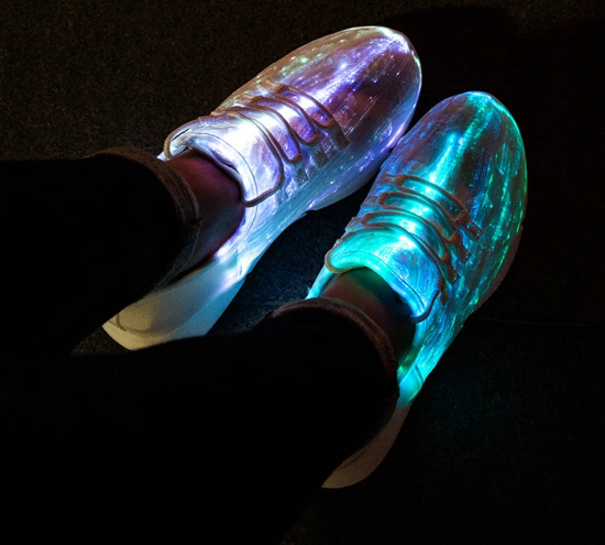 Amazing Unisex Luminous USB Rechargable Fiber Optic Sneakers