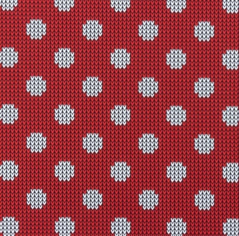 Jersey - Strickmuster rot mit weißen Punkten Jersey - Strickmuster rot mit weißen Punkten