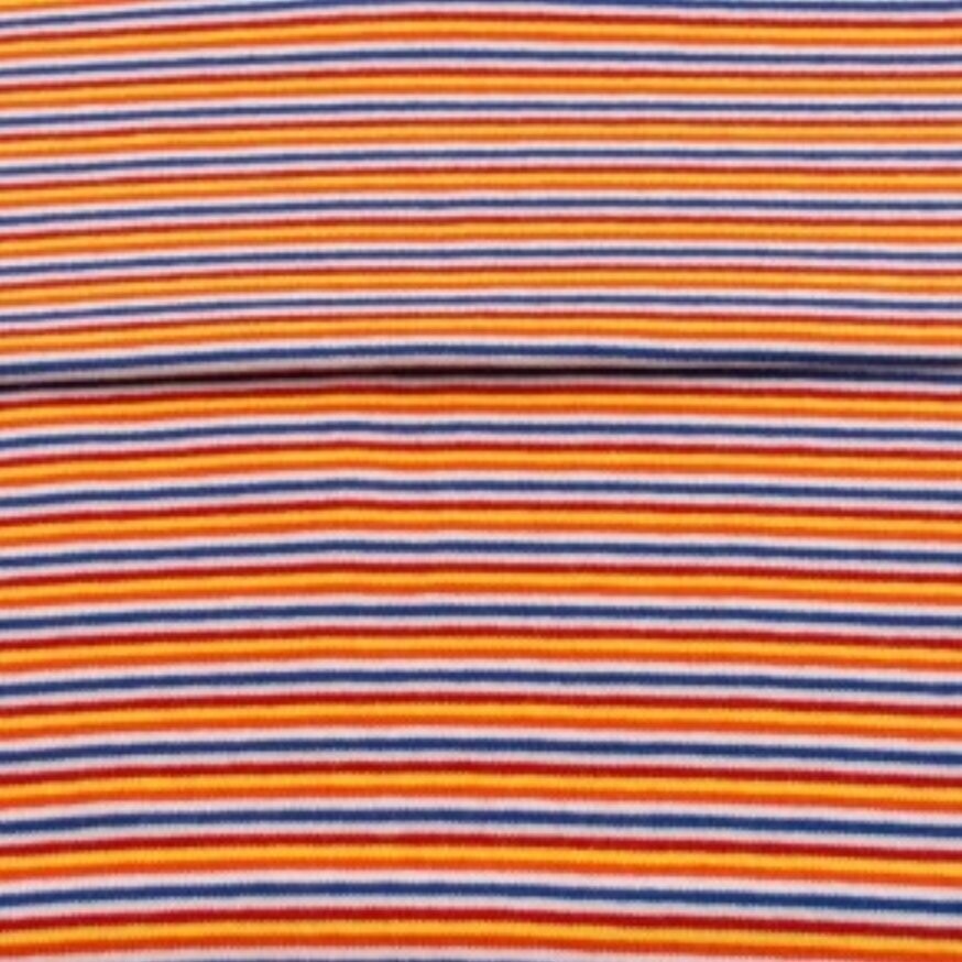 Bündchen - Streifen Multicolor blau gelb orange weiß rot