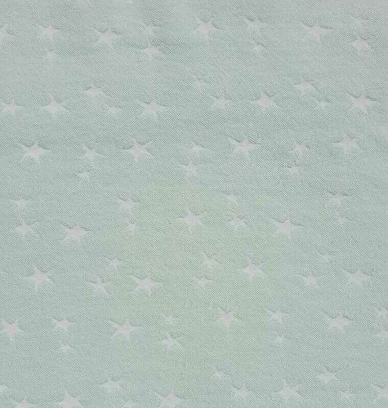 Jacquard Bündchen - Sterne mint weiß Jacquard Bündchen - Sterne mint weiß