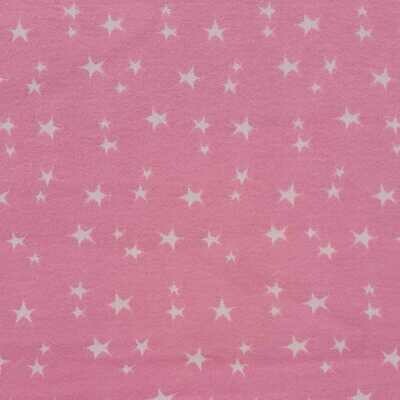 Jacquard Bündchen - Sterne rosa weiß Jacquard Bündchen - Sterne rosa weiß