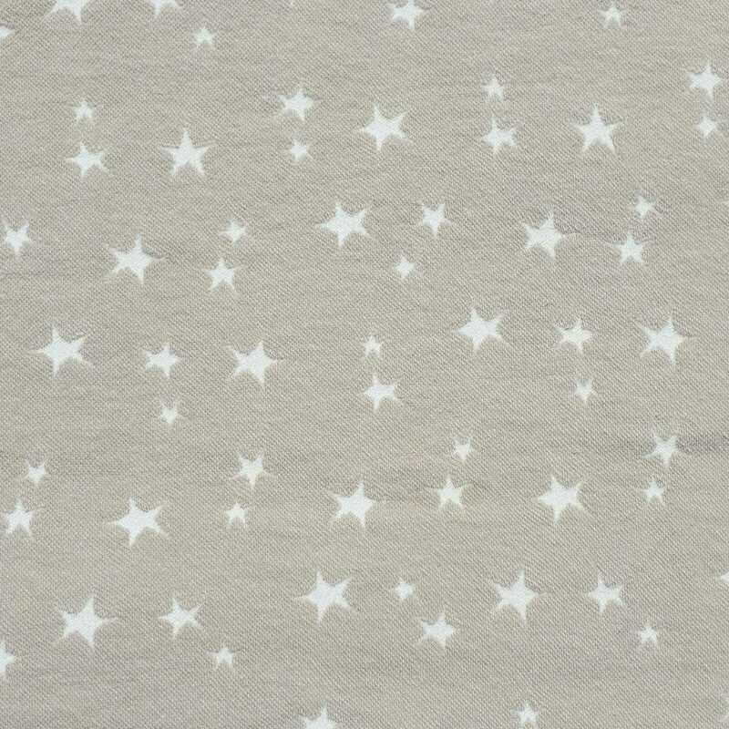 Jacquard Bündchen - Sterne beige weiß Jacquard Bündchen - Sterne beige weiß