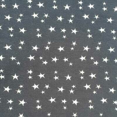 Jacquard Bündchen - Sterne Navy grau weiß Jacquard Bündchen - Sterne Navy grau weiß