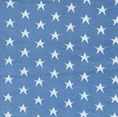 Jacquard Bündchen - Sterne blau grau weiß Jacquard Bündchen - Sterne blau grau weiß