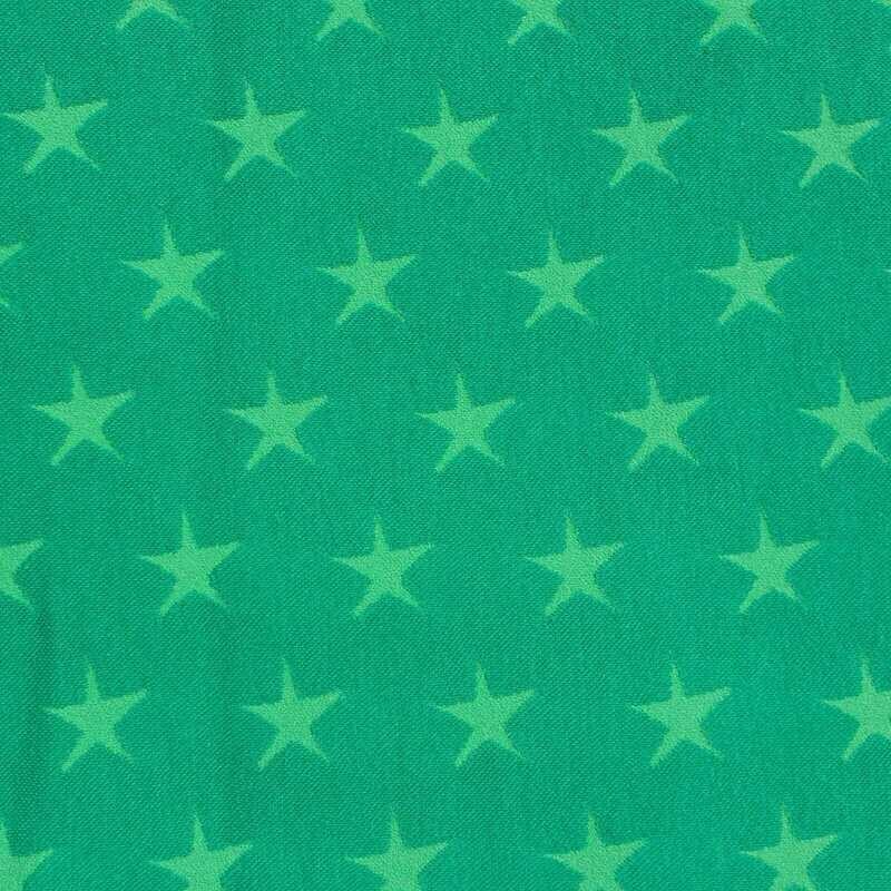 Jacquard Bündchen - Sterne grün Jacquard Bündchen - Sterne grün