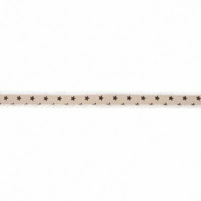 Ripsband - Sterne Sand / beige mit Spitze Ripsband - Sterne Sand / beige mit Spitze